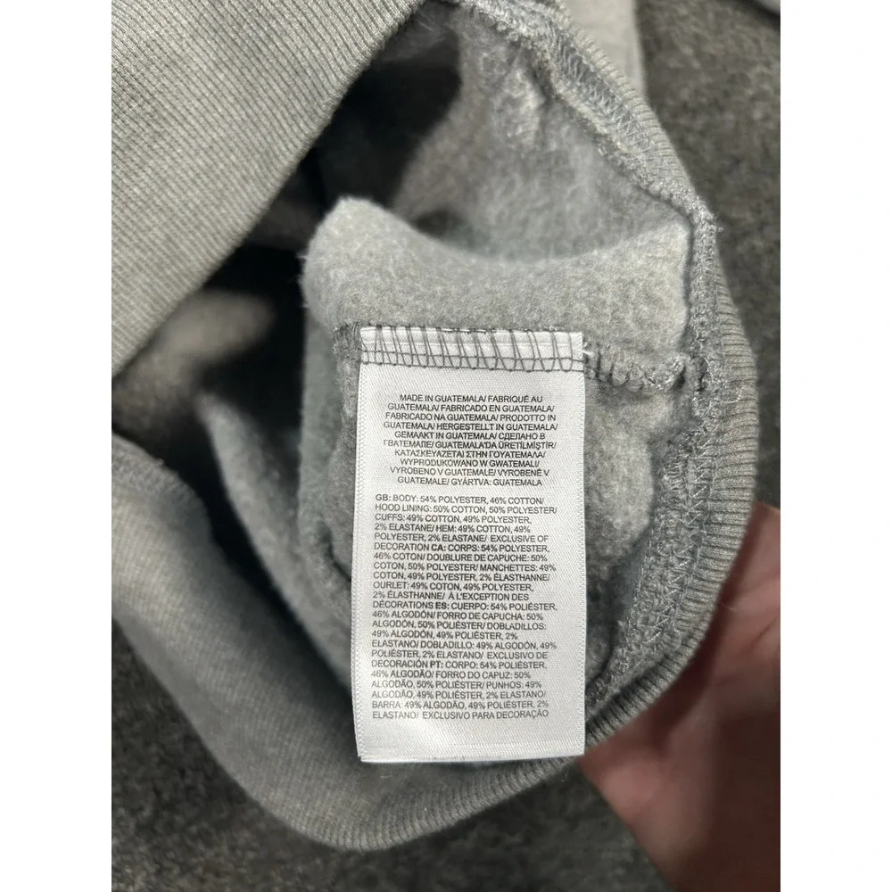 The North Face Bear On The Move‎ Pullover Hoodie Gray Mens Small Drawstrings